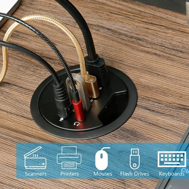 

USB3.0 Hub Splitter with 3.5mm Audio Microphone Phone Jack 3-Port Jack, 5V/1A for iPhone/Smartphone EU Plug