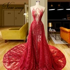 Длинные вечерние платья с кристаллами Дубая, новое модное платье-Русалка для выпускного вечера, 2021, женское прозрачное вечернее платье