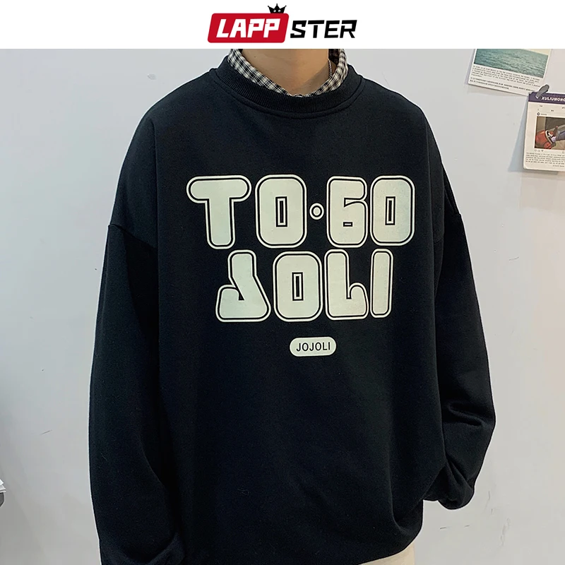 LAPPSTER мужская Японская уличная одежда с буквенным принтом толстовки 2019 пуловер