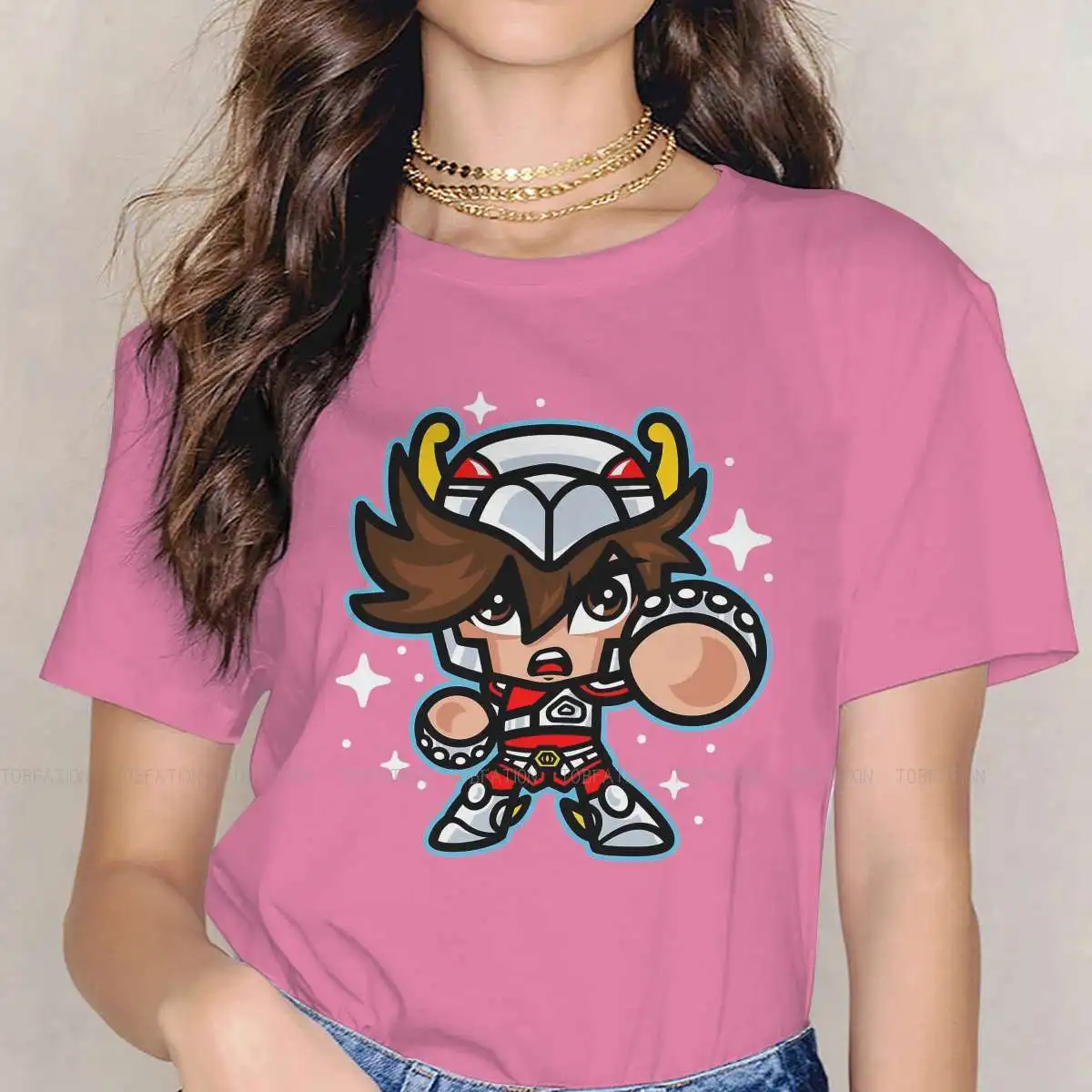 

Saint Seiya Greek Mythology TShirt for Woman Girl 5XL ChibiSeiya Soft Summer Tee T Shirt High Quality Fluffy