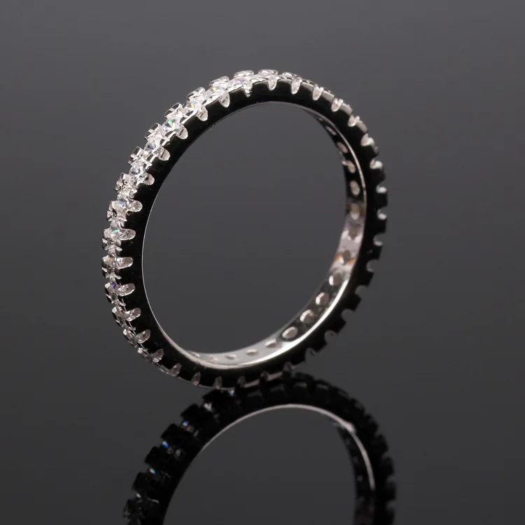 

True 925 Sterling Silver color Diamond Ring Real White Diamond Wedding Ring for Female Fashion Gemstone Bizuteria Jewelry Rings