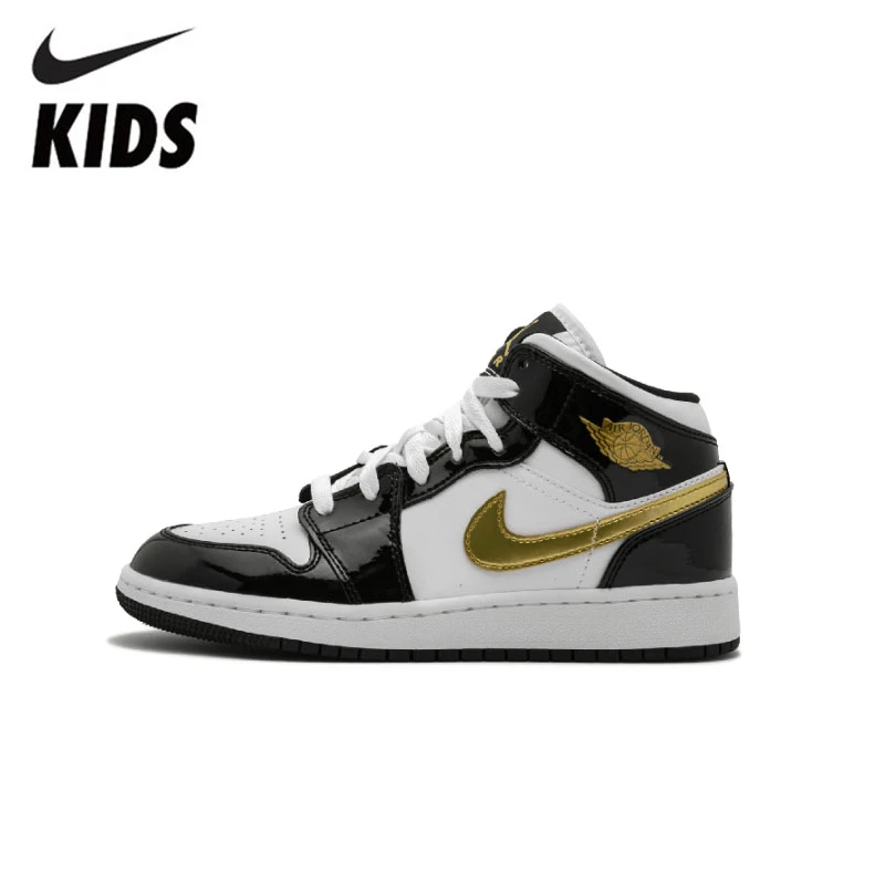 Nike Air Jordan 1 оригинальная обувь для детей Новое поступление детская Баскетбольная обувь удобные спортивные кроссовки# BQ6931-007