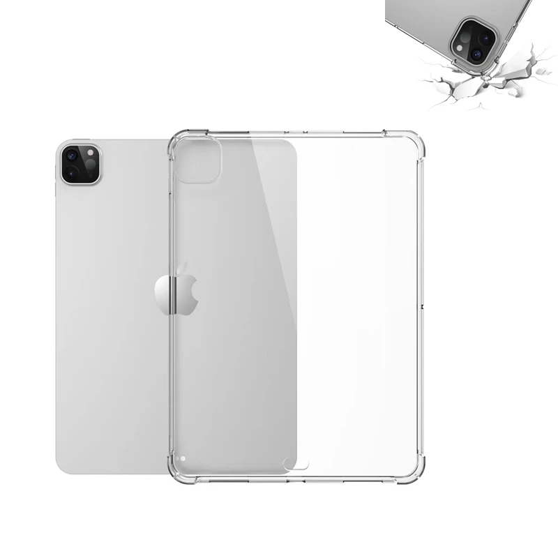 

Case for iPad Pro 11 12.9 202020 Case Transparent TPU Silicone Reinforced Corners Bumper Cover for iPad Pro 12.9 2018/2017 Funda