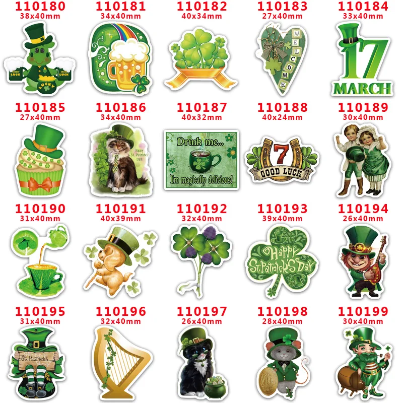 

30 штук счастливые клеверы Св. Патрика печатные плоские Смолы Форма для DIY крафт поставки Cricut аксессуары для украшения. PR-110160