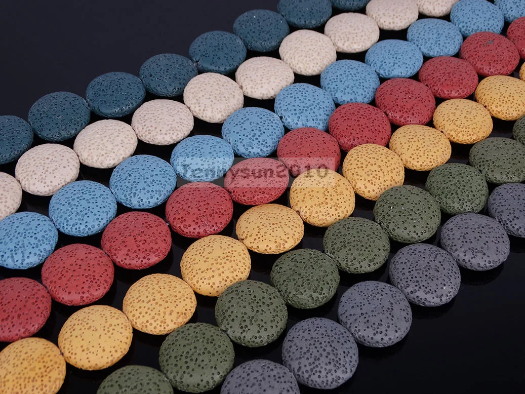 

Красочные вулканические драгоценные камни, камень, круглые бусины-разделители для монет, 16 дюймов, 20 мм, 26 мм, 32 мм, для изготовления ювелирны...