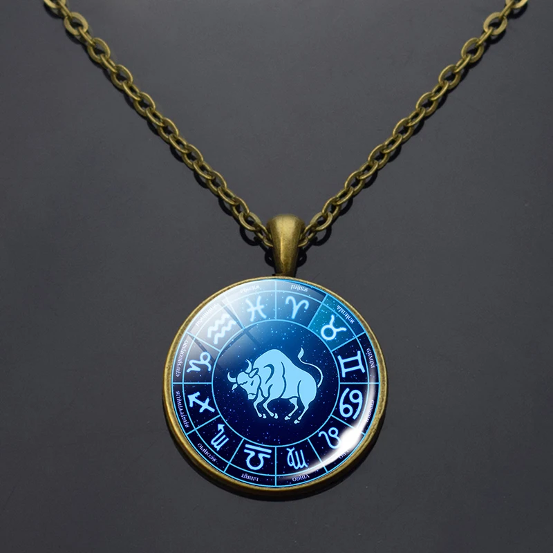 Винтажное 12 ожерелье зодиака Овен Телец Дева Козерога Стрелец Лев рыбы Водолей