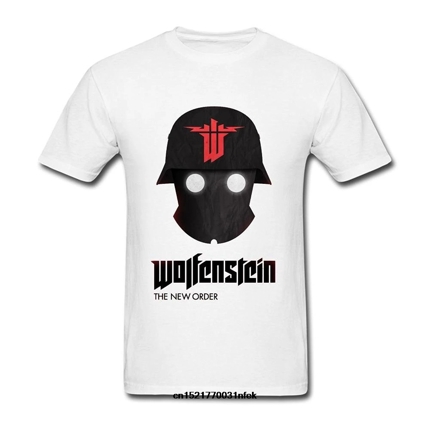 Мужская футболка Новая мода футболки Wolfenstein новый заказ DIY Белая wo