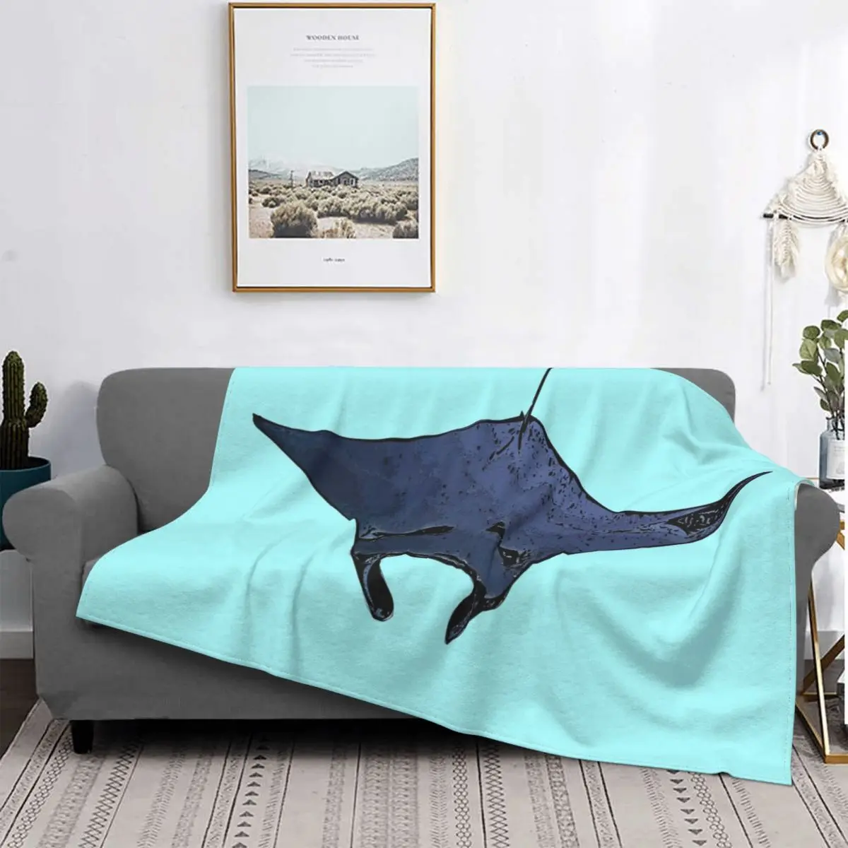 

Черное одеяло С попеременным принтом Manta Ray, плюшевое толстое мягкое Фланелевое покрывало для постельного белья, кровати, бархата, офиса, иск...