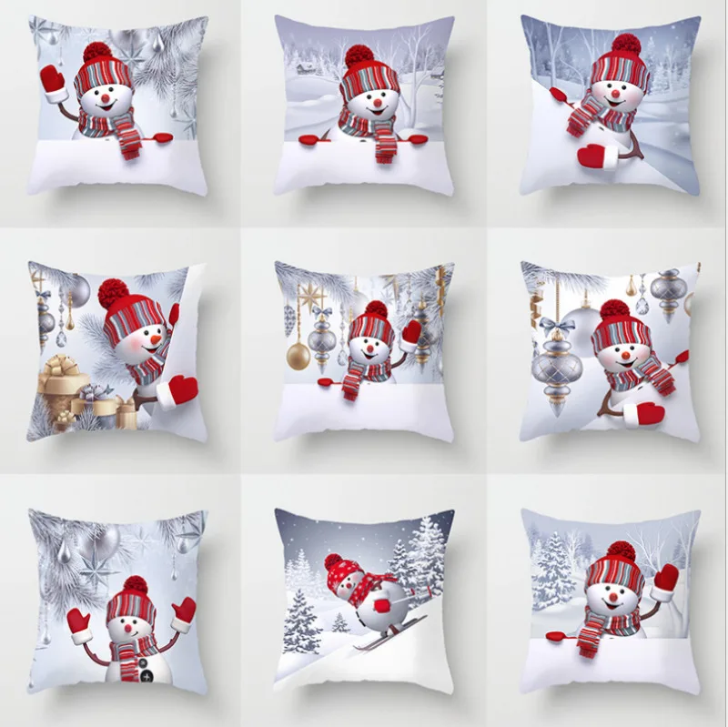 Рождественская наволочка с рисунком Санта Клауса квадратная подушка чехол для