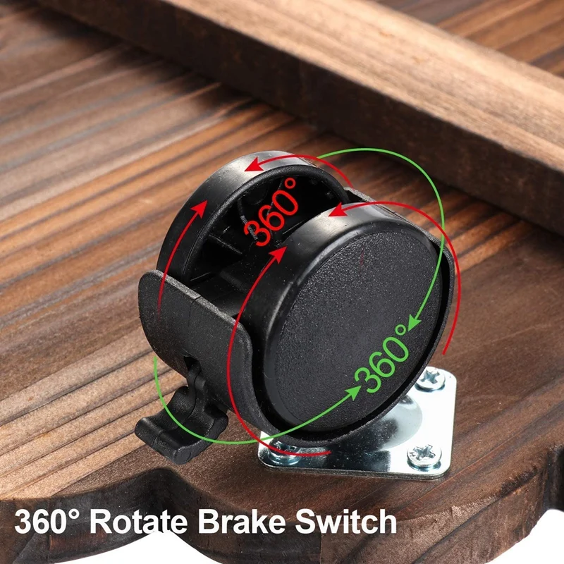 

2 Pack 10 Inch Lockable Plant Caddy Wood Patio Potted Plant Stand Round Plant Roller with 360 Rotating Wheels