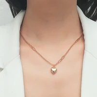european and american new fashion simple and creative geometric metal love pendant necklace sweater chain for women jewelry