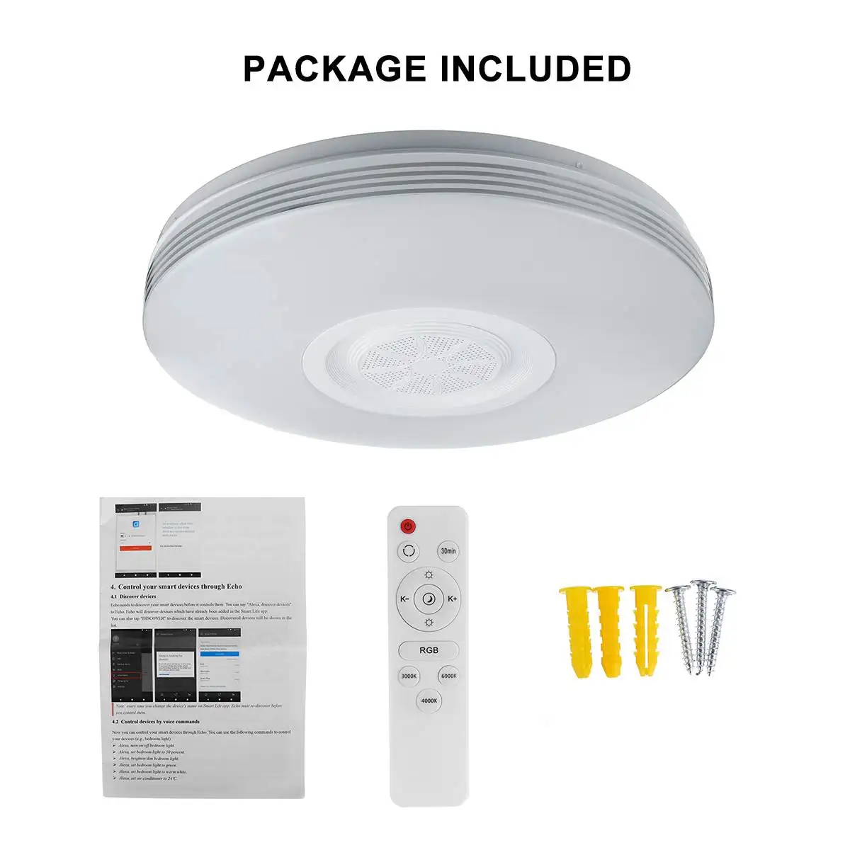 

100W Modern LED Smart Ceiling Light WiFi APP Intelligent Control Ceiling Lamp RGB Dimming bluetooth Music Light for Home Bedroom