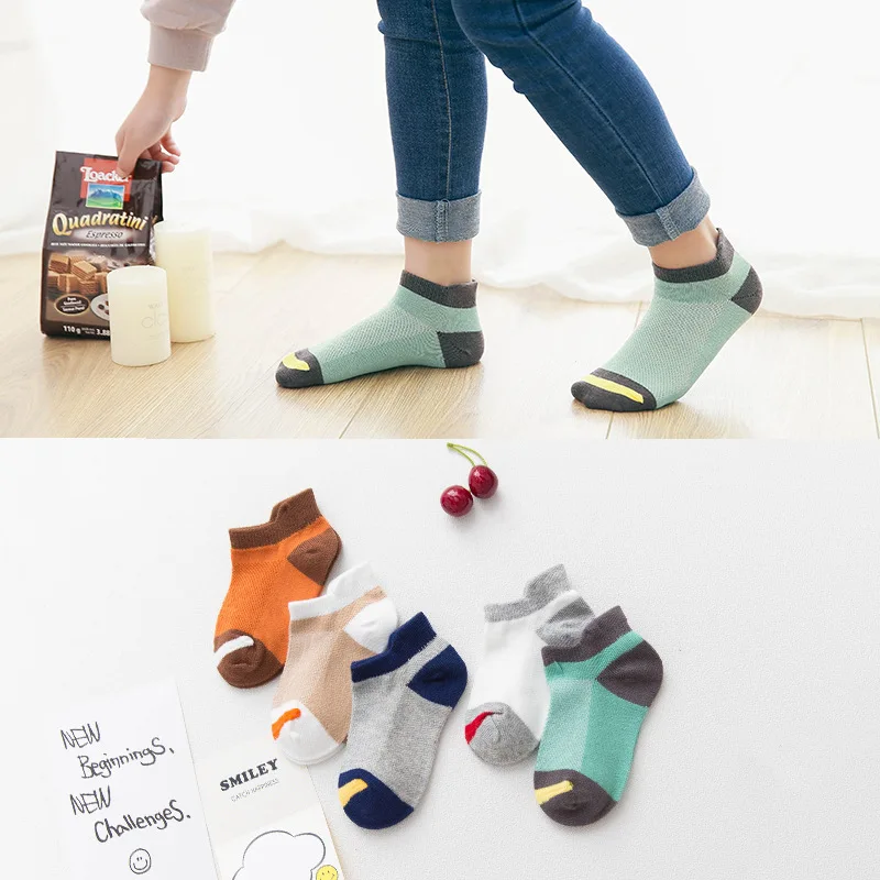 5 пар детских носков для мальчиков и девочек милые сетчатые носки до щиколотки с