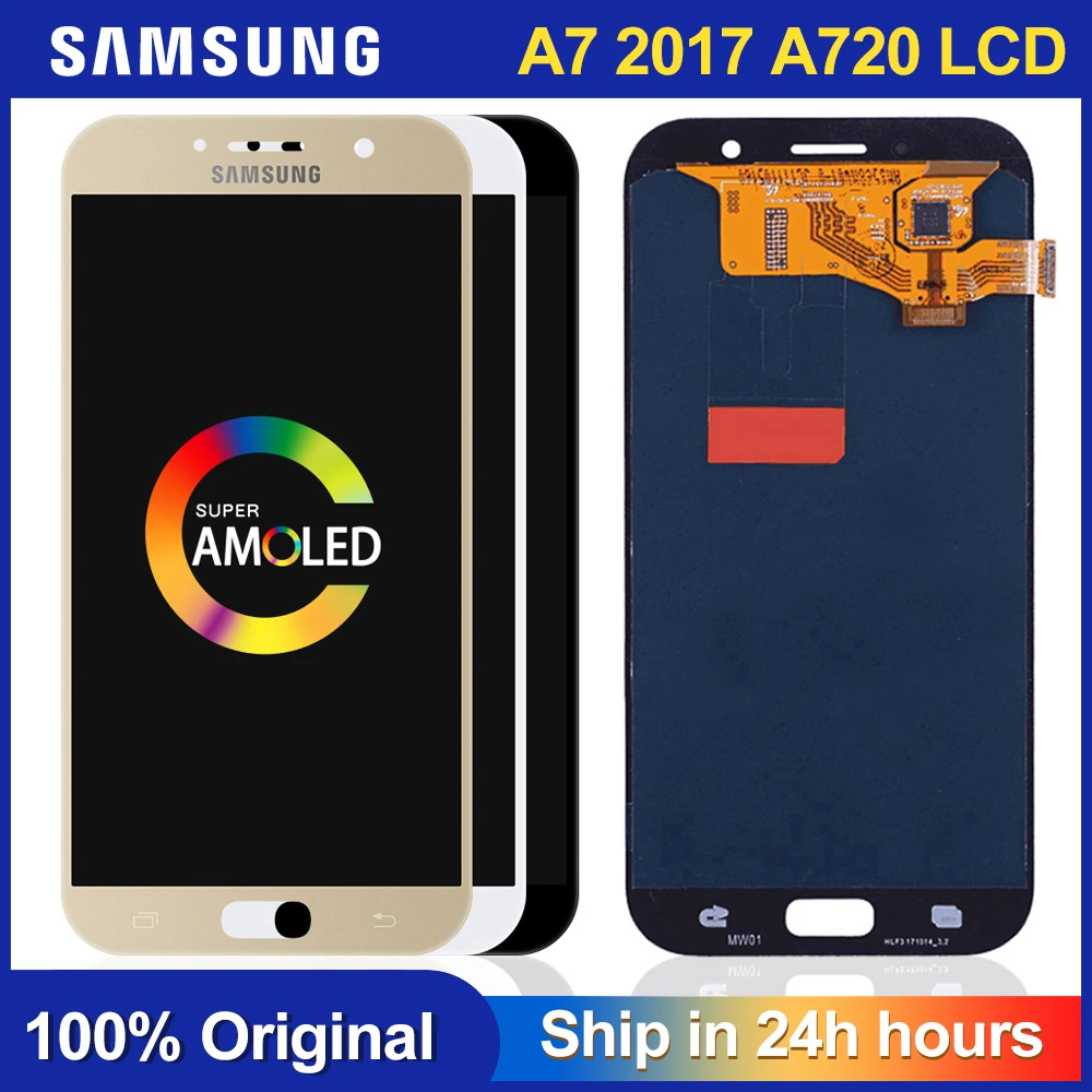 5 7 &quotSuper AMOLED телефонах ЖК дисплей для Samsung Galaxy A7 2017 A720 A720F A720M сенсорный экран
