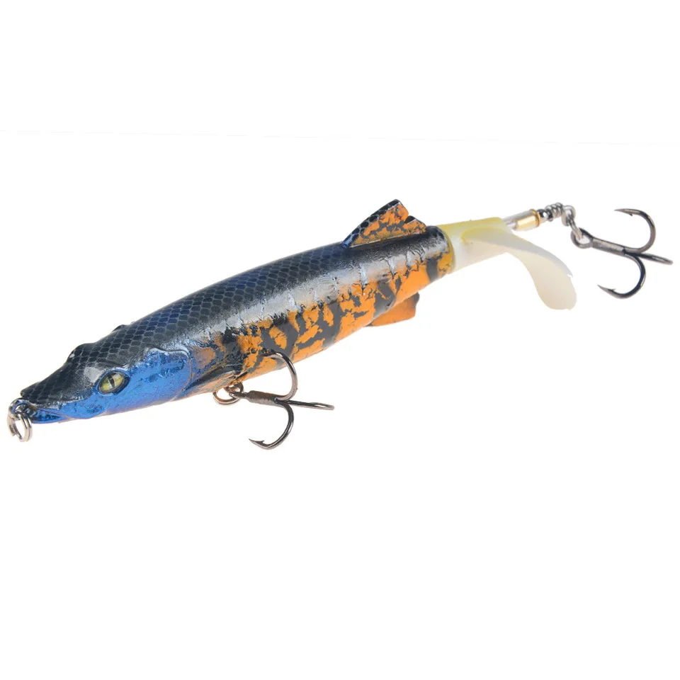 

Hot 1pcs Propeller Tractor Fishing Lure 16g/13cm Hard Bait wave climbing Floating Water Pencil Outdoor Topwater Whopper Plopper