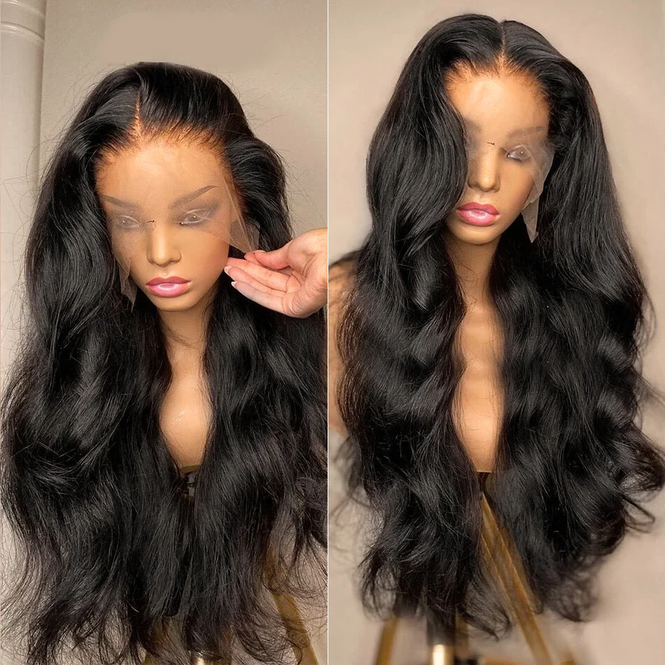 28 30 32 Inch Body Wave Lace Front Human Hair Wigs 13X4 4x4 Transparent Lace Frontal Closure Brazilian Hair Wig for Black Women