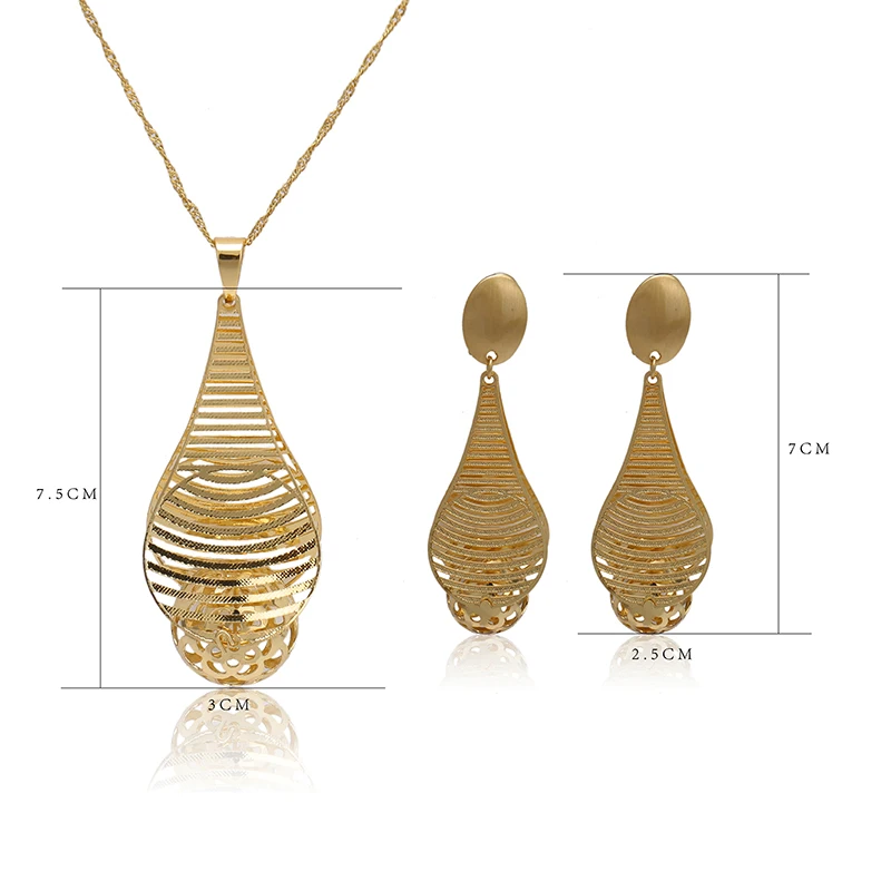 

Fani Romantic Brand Style Crystal Earrings Necklace Gold Color Chain Jewelry Wholesale Wedding Jewelry Customer Design