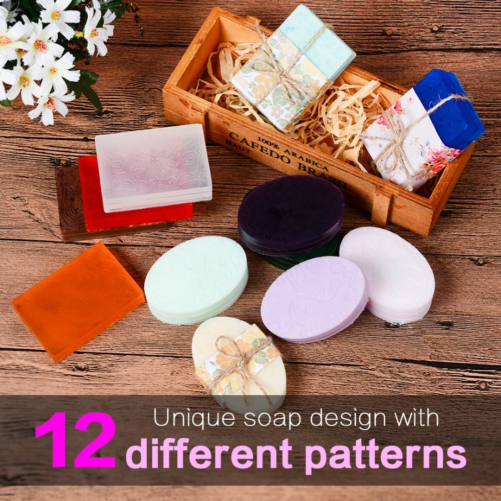 

SILIKOLOVE 2 Piecs Silicone Soap Mold for Soap Making DIY Handmade Flowers Soap Moulds 12 Patterns Great Self-Making Gifts