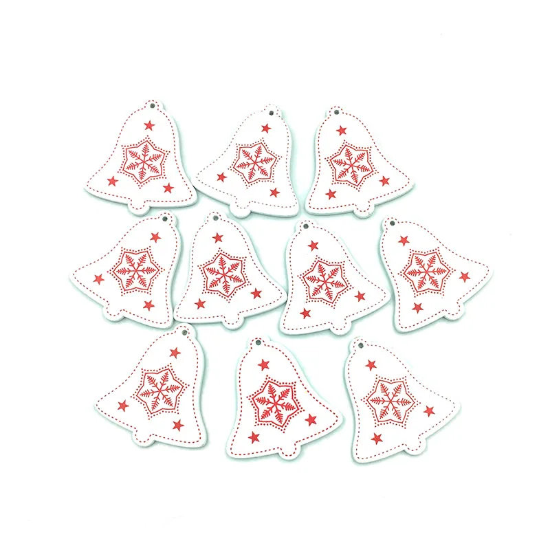 

10 шт. DIY колокол деревянные ломтики Рождество Незаконченные деревянные украшения DIY Деревянные рождественские украшения набор «сделай сам»...