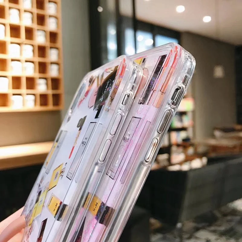 Модная Косметика зыбучий песок корпус Ударопрочный Мягкий чехол для iphone XS Max XR X 6
