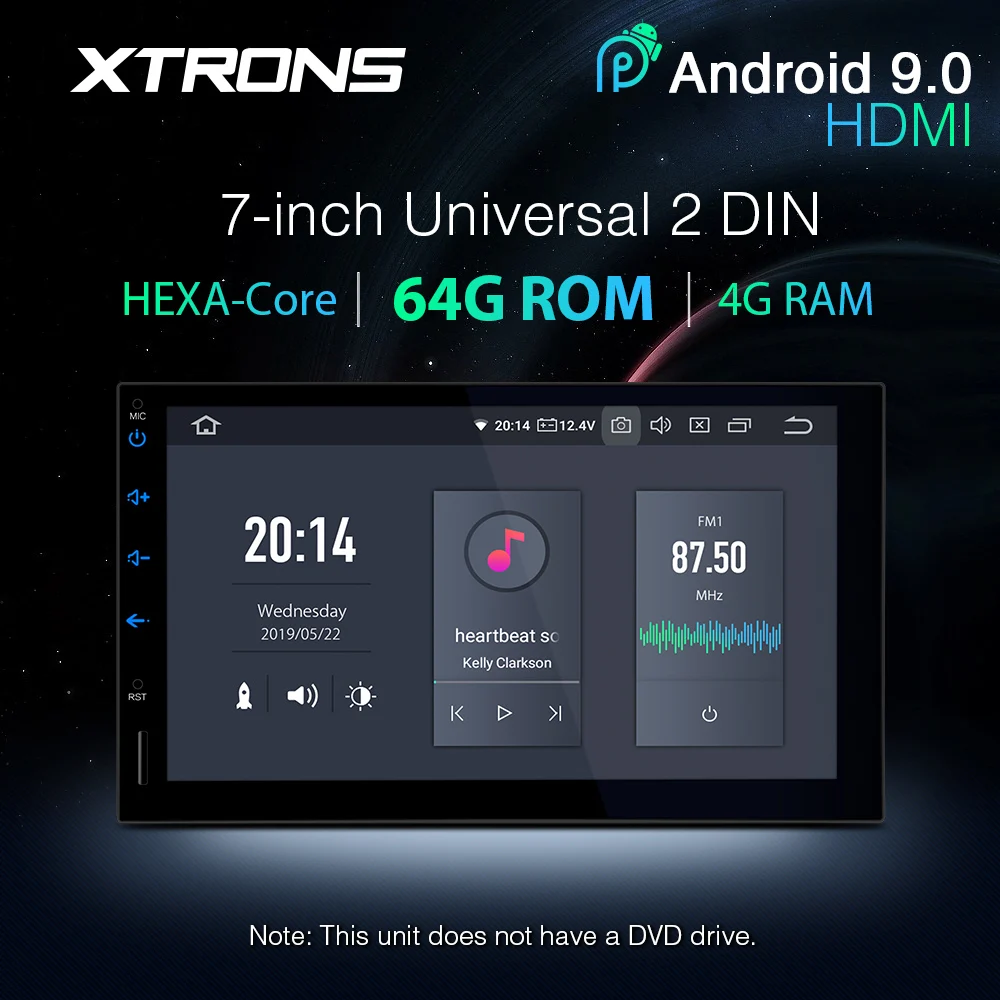 XTRONS 7 ''PX6 Android 9,0 Универсальный 2 Din Автомобильный мультимедийный радио аудио стерео плеер gps навигация Bluetooth 5,0 HDMI USB без DVD