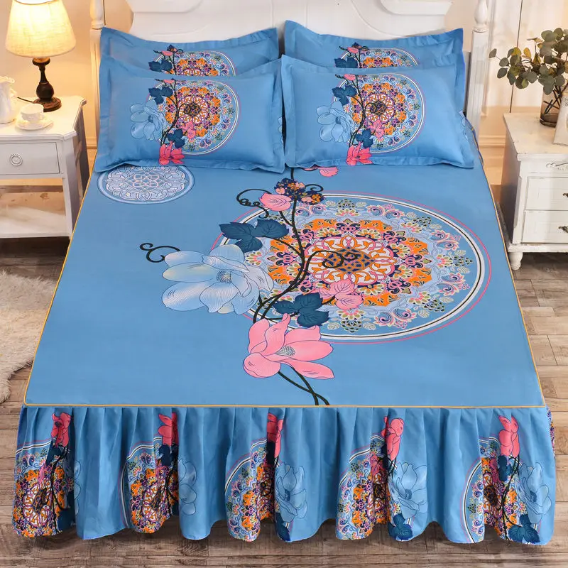 

1 piece bed skirt thick twill sanding scarlet pure sanding bed sheet simple bed cover bedspread Simmons bed cover