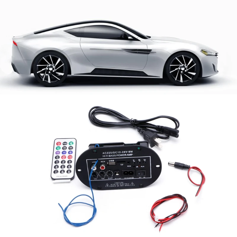 Автомобильный комплект 30 Вт Bluetooth Сабвуфер Hi-Fi усилитель басов плата аудио TF USB 220