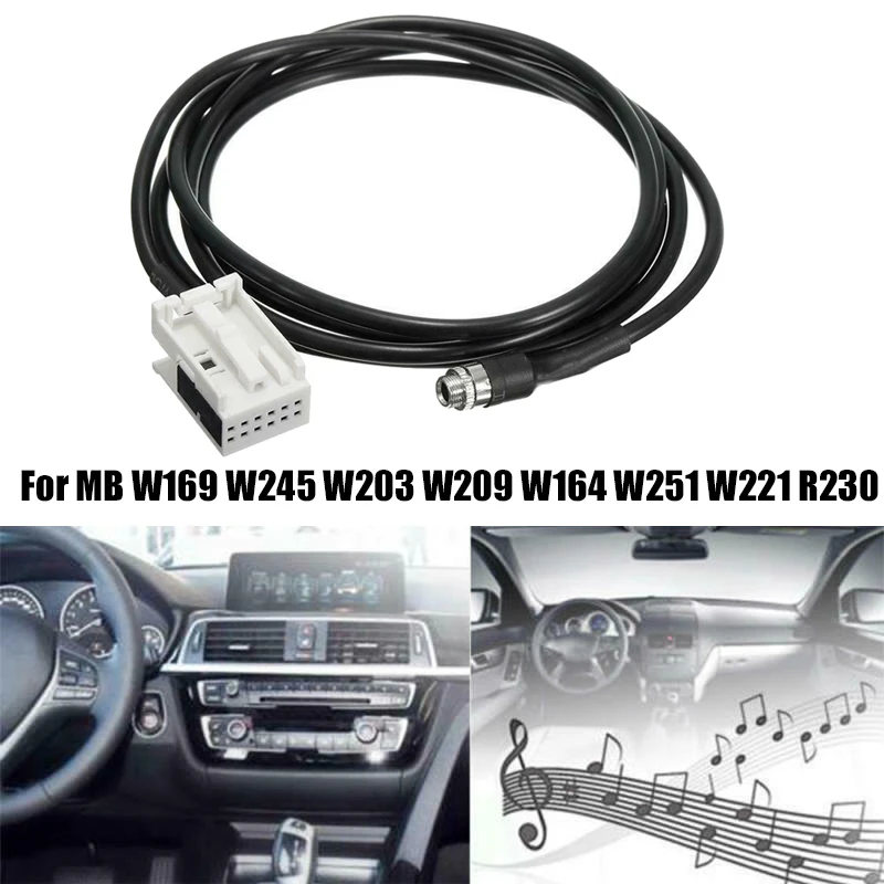 

Car 3.5Mm 12Pin Female Audio Music Aux Cable Input Adapter for Mercedes Benz W169 W203 W209 W221 W164 R230