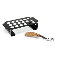 9 non stick coating chili pepper grill rack and rosewood handle jalapeno corer black barbecue bbq grill holder w 18 holes