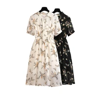 fashion women dress casual loose style floral summer dress short sleeve chiffon dresses vestidos femme dress robe large size 6xl