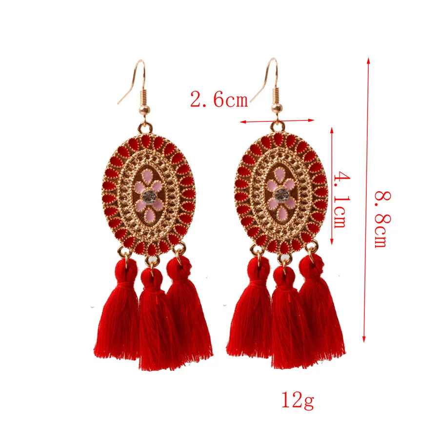 2019 Новая этническая ретро богемная Кисточка Серьги для женщин Краска Капельное