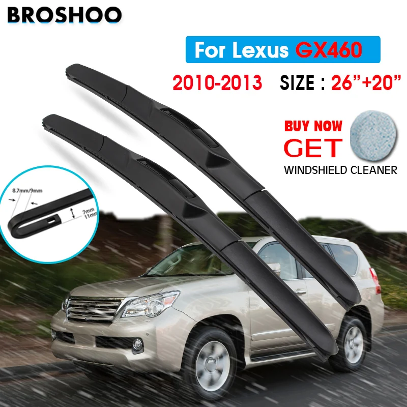 

Car Wiper Blade For Lexus GX460 26"+20" 2010-2013 Auto Windscreen Windshield Wipers Blades Window Wash Fit U Hook Arms