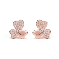 real 14k rose gold color bizuteria 1 carat diamond clip earring for women gemstone oorbellen bijoux femme garnet earring jewelry