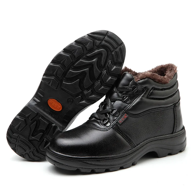 Зимняя модная рабочая обувь из искусственной воловьей кожи уличная Защитная