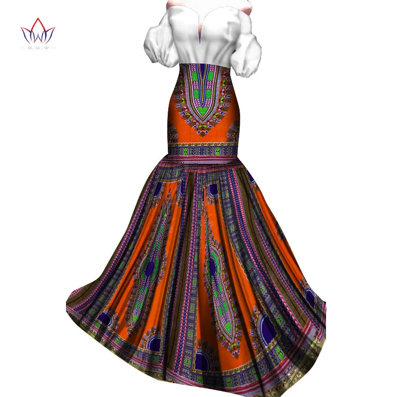 Summer Dress Maxi African Dresses for Women Off Shoulder Dresses Women Strapless Vestidos Elegant Printed Clothing Unique WY4056
