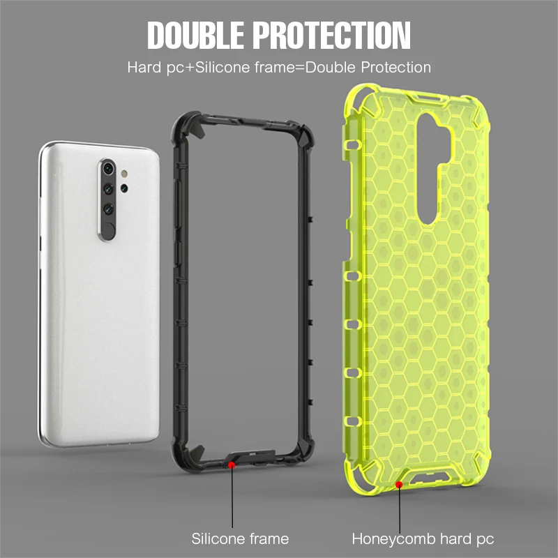 

KEYSION Shockproof Case for OPPO A9 A5 2020 F11 Pro F9 Realme X2 Pro 5 Pro C3 Honeycomb Airbag Back Cover for Reno 4 3 Pro 2Z