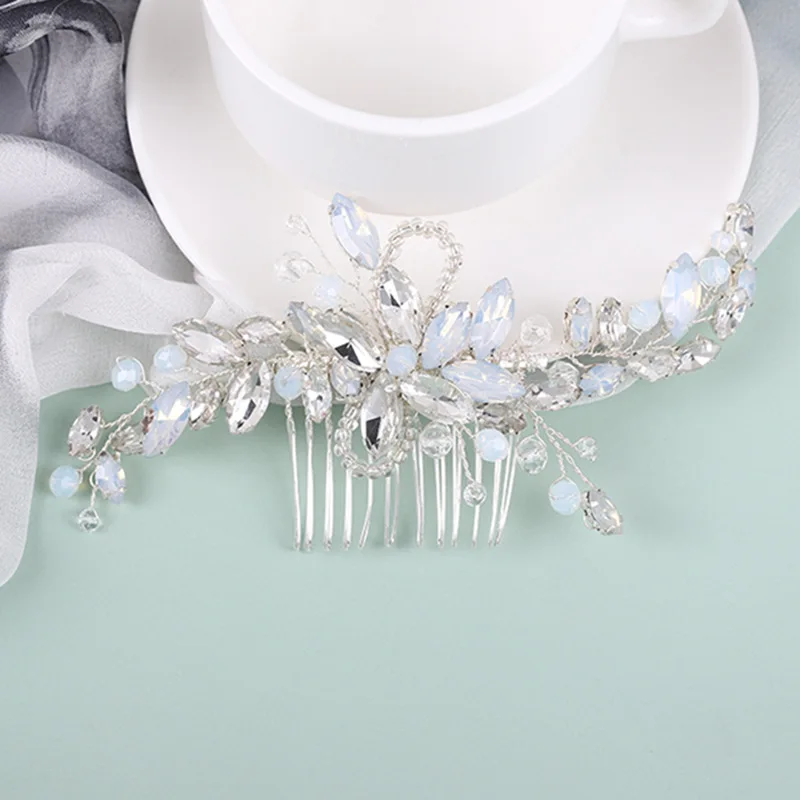 

creative bride combs deserve to act the role of creative fashion protein crystal brick design hair accessories wholesale spot