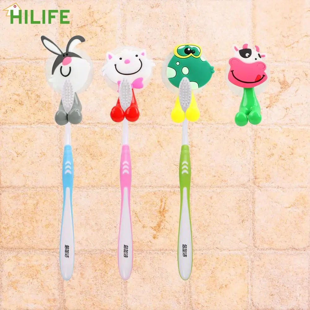 

Wall Mount Rack Bathroom Product Cartoon AnimalSuction Cup Toothbrush Holder 1PC Toothbrush Cover Storage