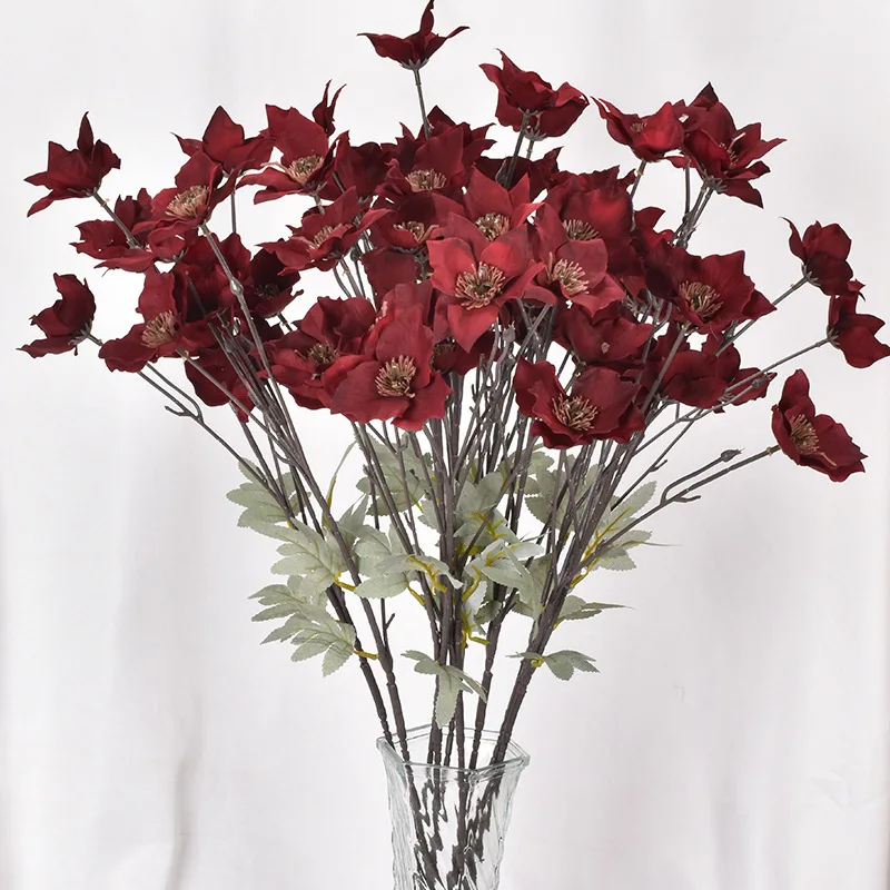 

1/3/5Pcs 6 Flower Heads Artificial Daffodils Silk Flowers Plant Fake Flowers Tree Branches Wedding Home Room Decoration