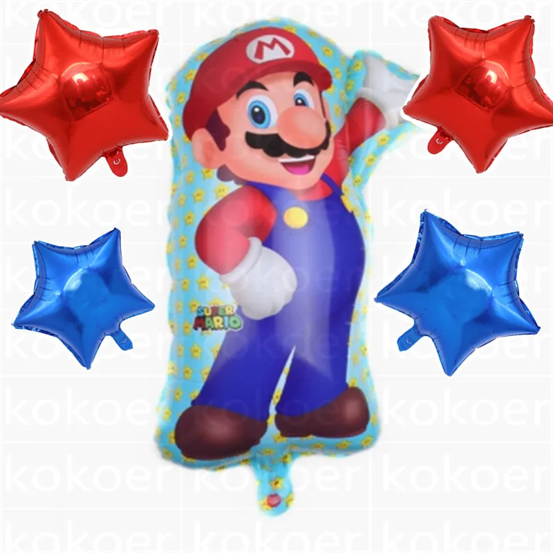 Mario Bros складные pinata Mario Bros вечерние украшения для игры Забавные товары для дня рождения Супер Марио пината - Цвет: Balloon-D-5pcs