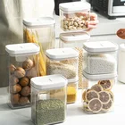 Многофункциональная Пластиковая Коробка для хранения пищевых продуктов, кухонная стандартная прозрачная герметичная банка, крышка, банка для сохранения свежести