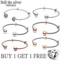 2021 hot sale real 100 925 sterling silver pan bracelets snake chain charms bracelet fit original open for women diy jewelry