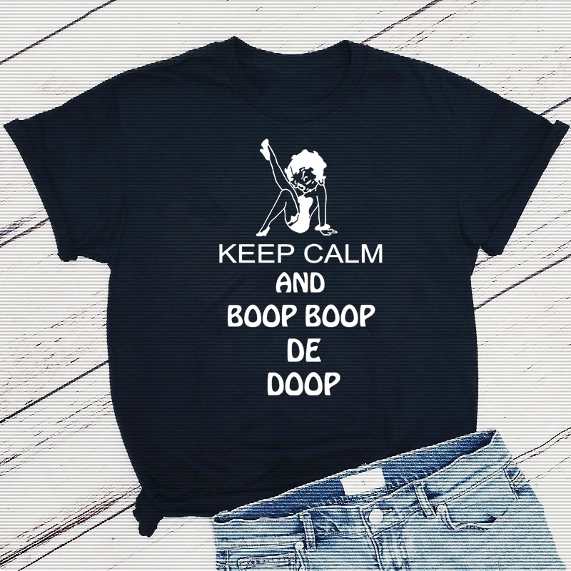 

Calelinka Summer New Cute Betty Boop Cartoon Printed Short Sleeve T shirts For Women Crewneck Vintage Style 80s 90s Tops Tees