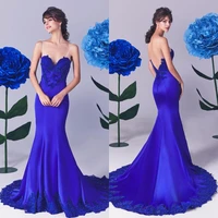 lace mermaid evening dresses sexy v neck backless appliques lace prom gowns sweep train special occasion dress formal dress