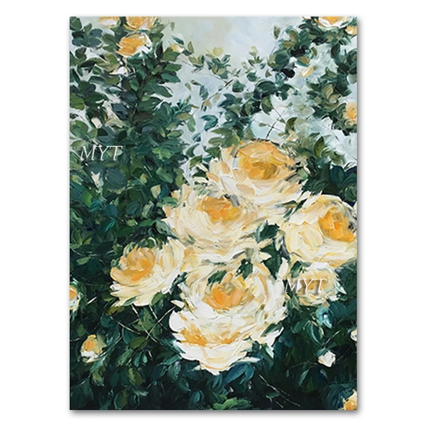 

Палитра с ножом, розы, цветы, Масляные картины, тяжелая текстура, акриловое полотно, настенное искусство, абстрактные цвета, настенные картины, Прямая поставка