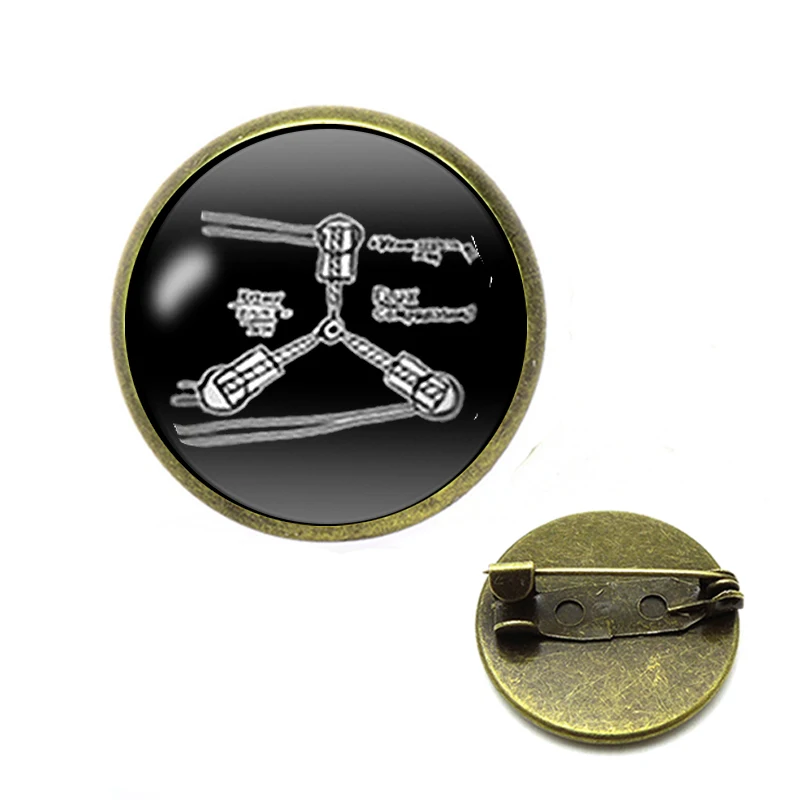 Флюс сжатие Назад в будущее Броши флюс конденсатор Новый физики брошь булавки