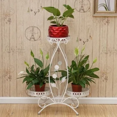 

European wrought iron flower stand multi-layer balcony floor-standing indoor living room thickening flower shelf flower