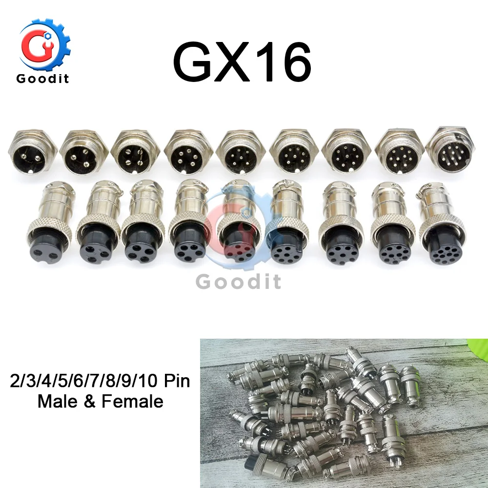 1 комплект GX16 2/3/4/5/6/7/8/9/10 штырьковый и гнездовой разъем 16 мм авиационный штекер