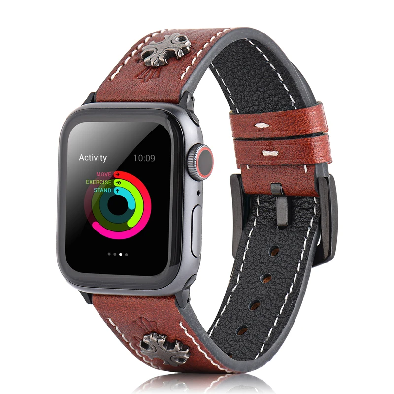 Ремешок для Apple watch 44 мм 40 мм correa iwatch 42 мм 38 мм 3 2 высококачественный кожаный браслет ремень Apple watch 4 5 Аксессуары