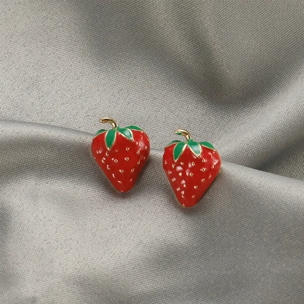 Высококачественные красные серьги-гвоздики в виде клубники красивые маленькие